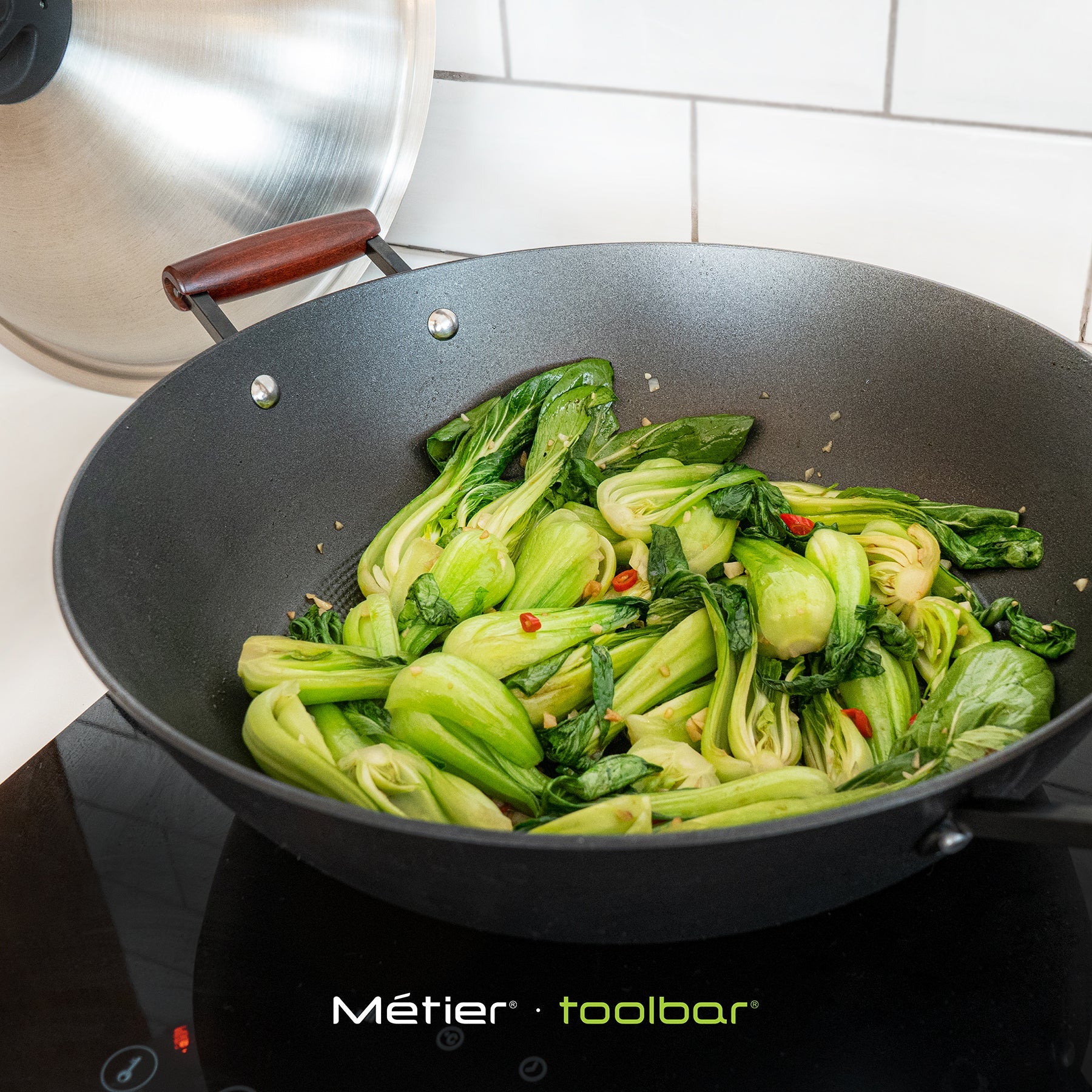 Metier Cast Iron Wok and Lid / 36cm