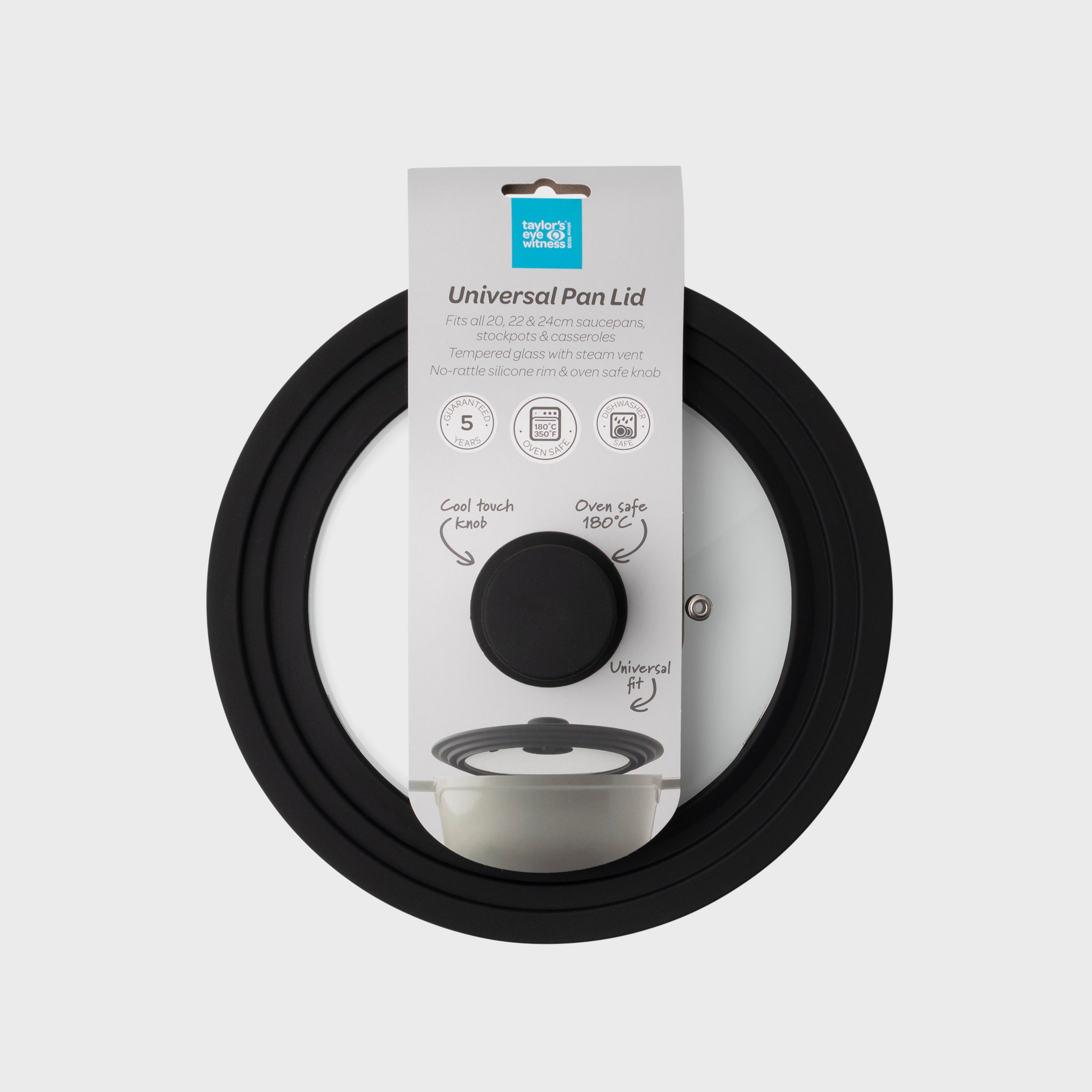 Taylor's Eye Witness - Silicone Glass Universal Lid - (Fits 20-22-24cm)