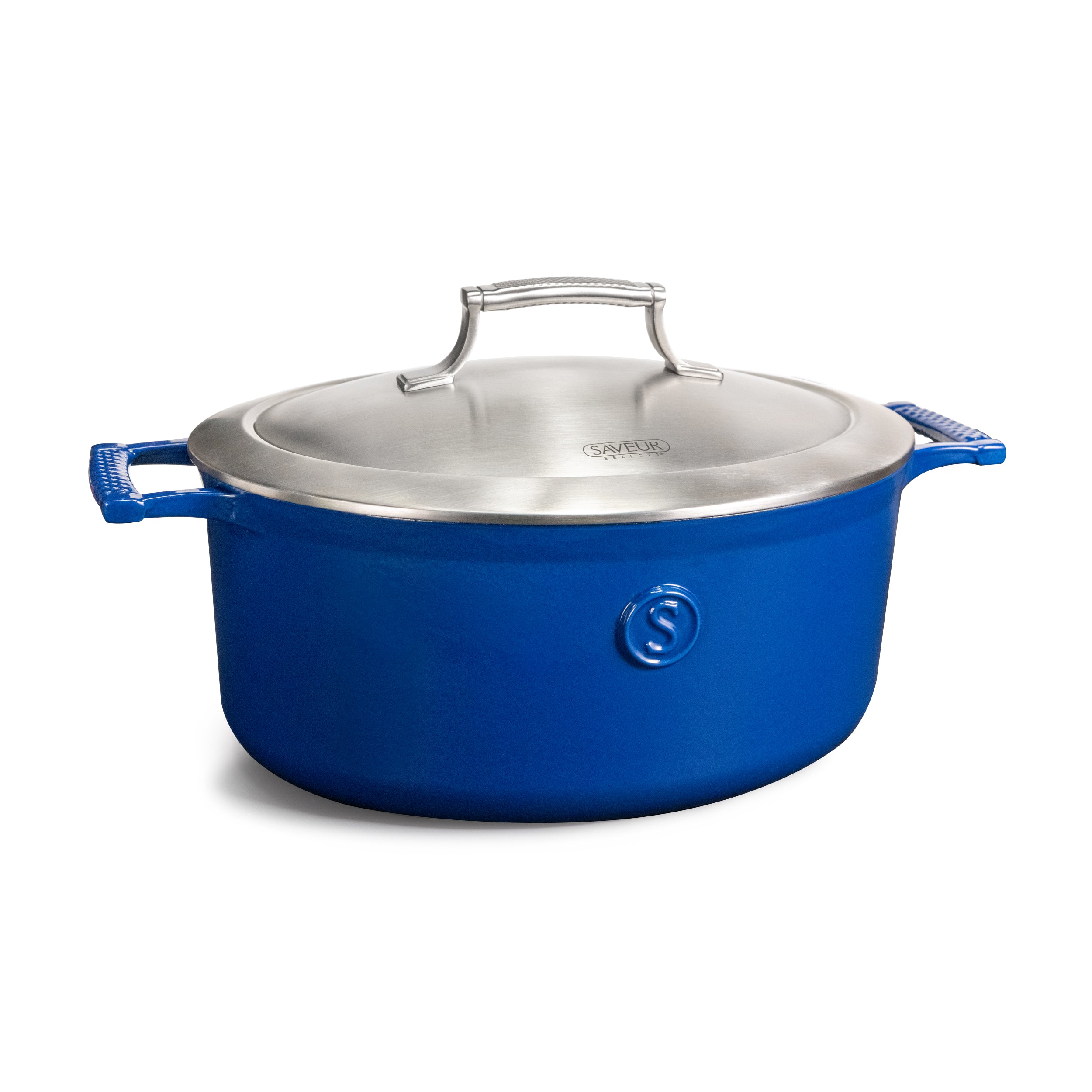 Saveur Selects Voyage Series Enamelled Cast Iron Oval Roaster with Double Walled Insulating Lid - 30cm