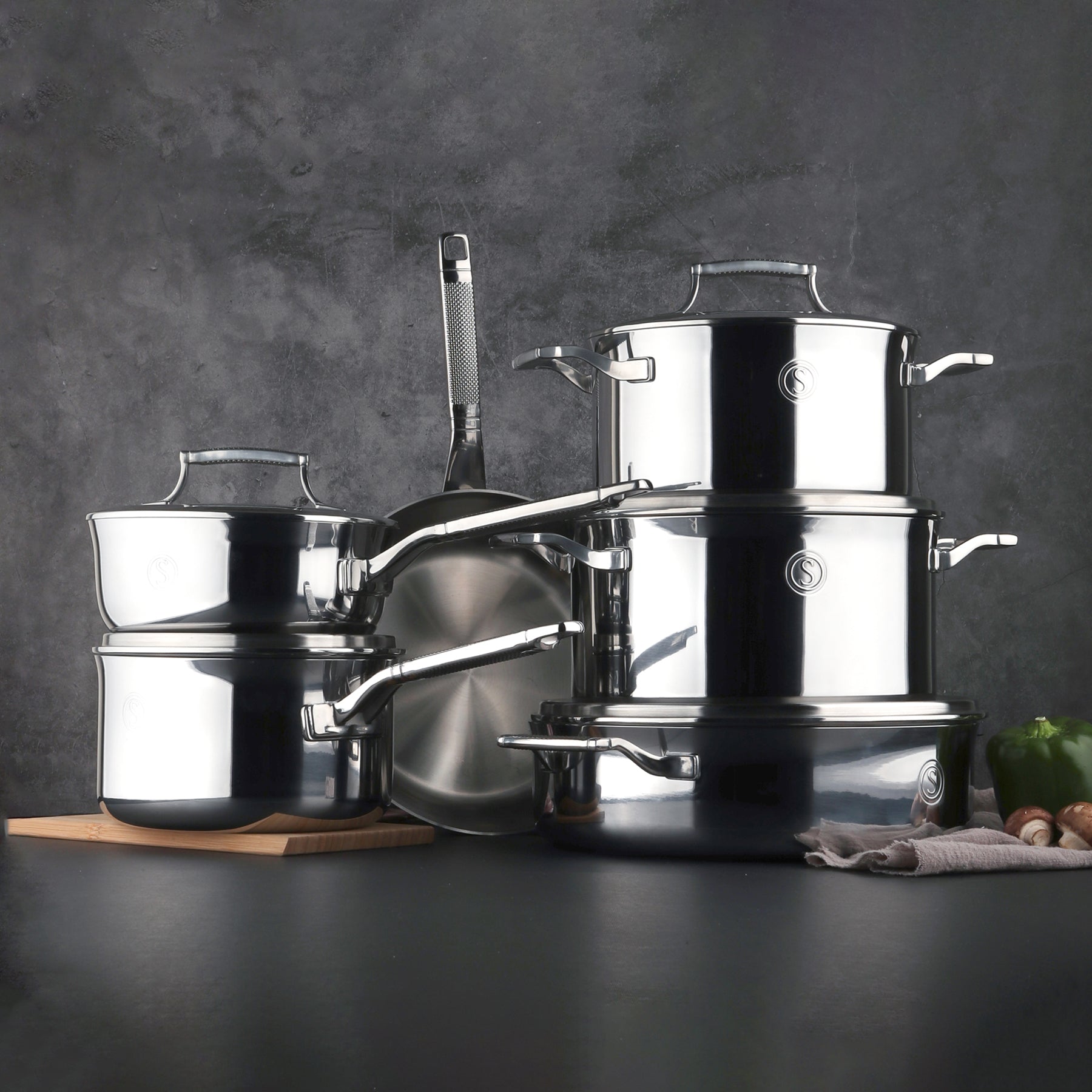 Saveur Selects Triply Cookware Set / 11 Pieces