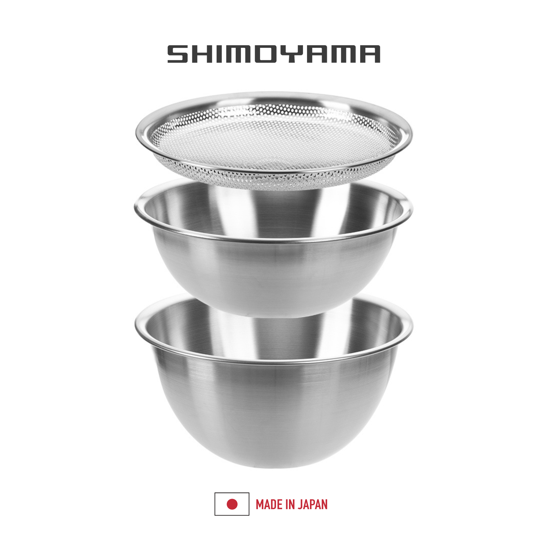 SHIMOYAMA Stainless Steel 3pc Bowl Set