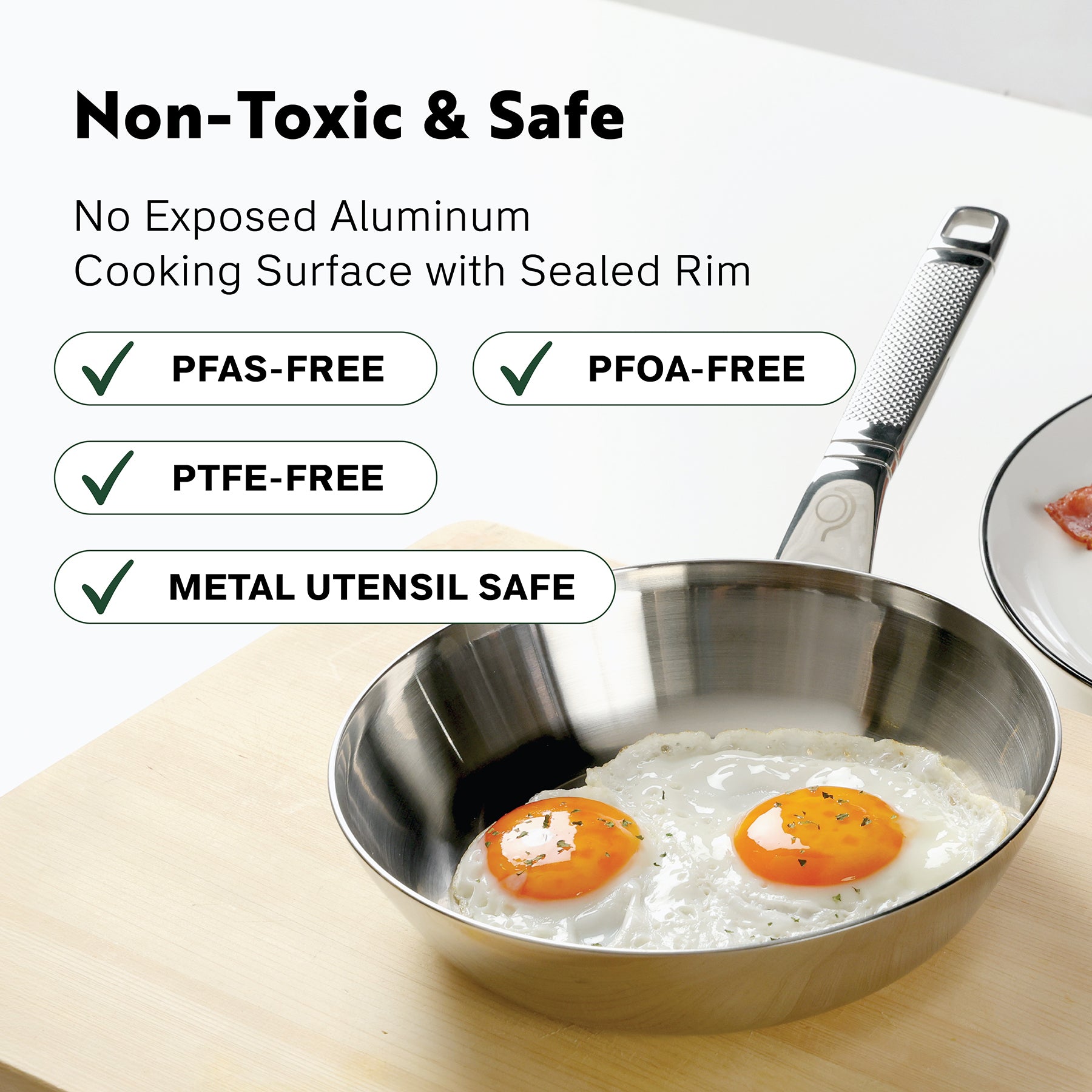 PROCASA Tri-Ply Stainless Steel 10-inch Frying Pan