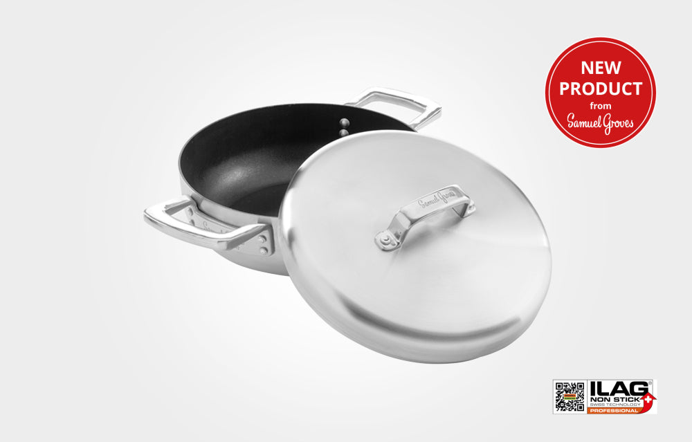 Samuel Groves Urban Series 30cm Non-stick Triply Chefs Pan with Domed Lid