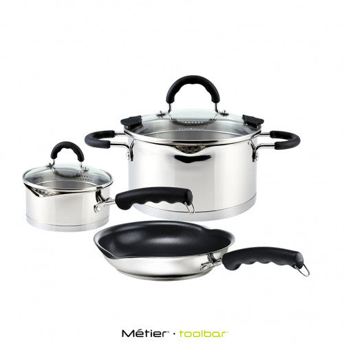 SPOUT Cookware Set of 3 (Saucepan + Frying pan + Casserole) by toolbar
