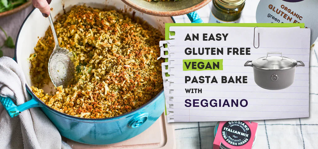 AN EASY GLUTEN FREE VEGAN PASTA BAKE