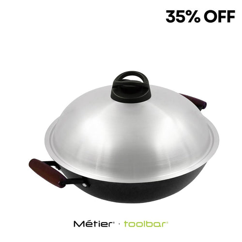 36CM SAVOURY WOK Light Weight Cast Iron