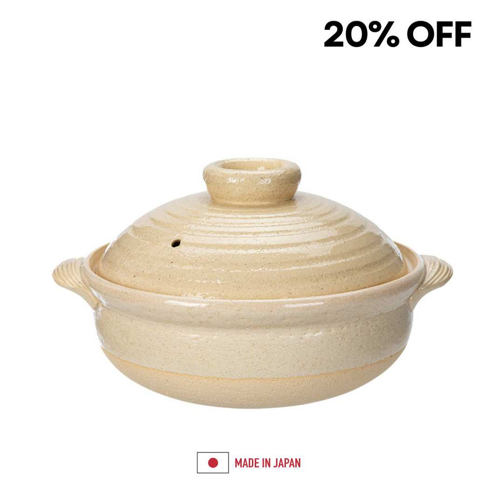 (MADE IN JAPAN) SHIMOYAMA - Vanguard Bankoyaki Burnt Clay Pot White