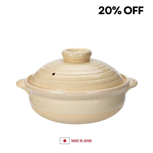 (MADE IN JAPAN) SHIMOYAMA - Vanguard Bankoyaki Burnt Clay Pot White