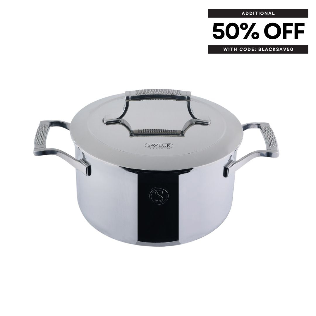 Saveur Selects Voyage Series Tri-ply Casserole Pot with Double walled Insulating Lid - 22cm