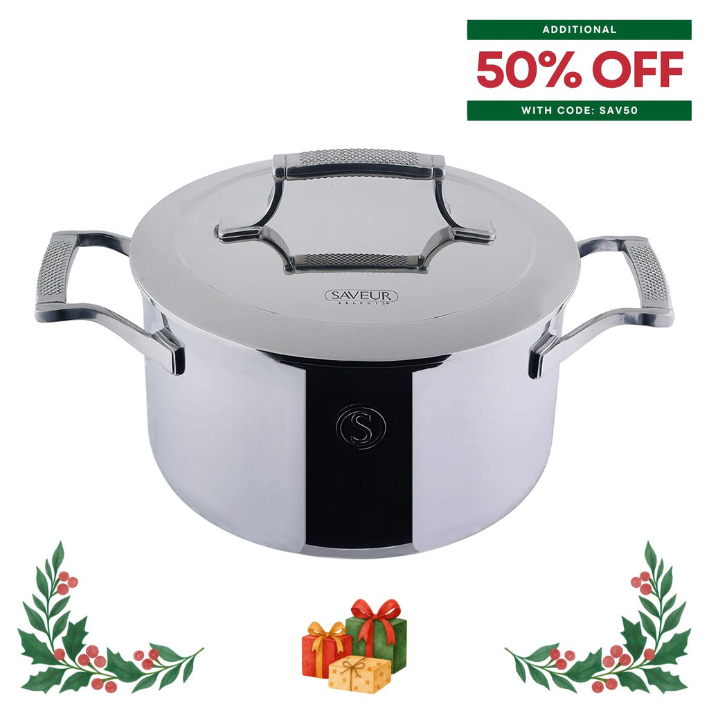 Saveur Selects Voyage Series Tri-ply Casserole Pot with Double walled Insulating Lid - 22cm