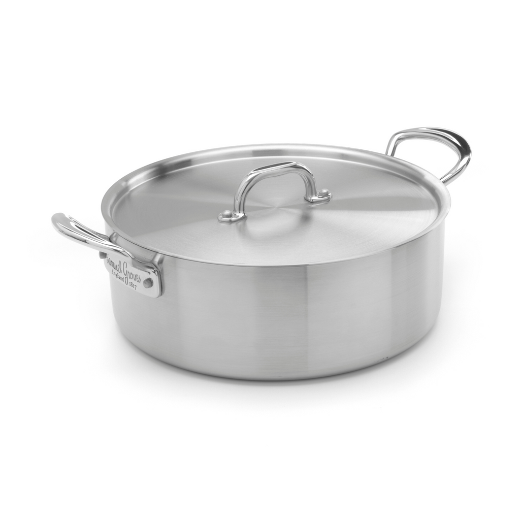 Samuel Groves Classic Stainless Steel Triply Sauté pan with Side Handles & Lid - 26cm