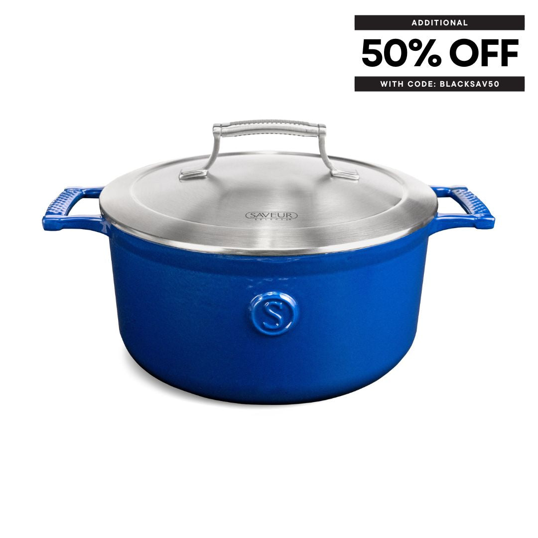 Saveur Selects Voyage Series Enamelled Cast Iron Casserole with Double Walled Insulating Lid - 25cm