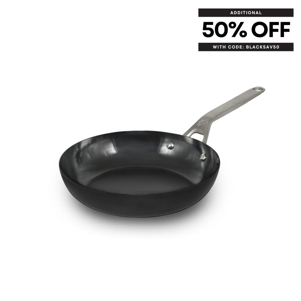Saveur Selects NITRI-BLACK™ Carbon Steel Frying Pan - 25cm / 10"- Voyage Series