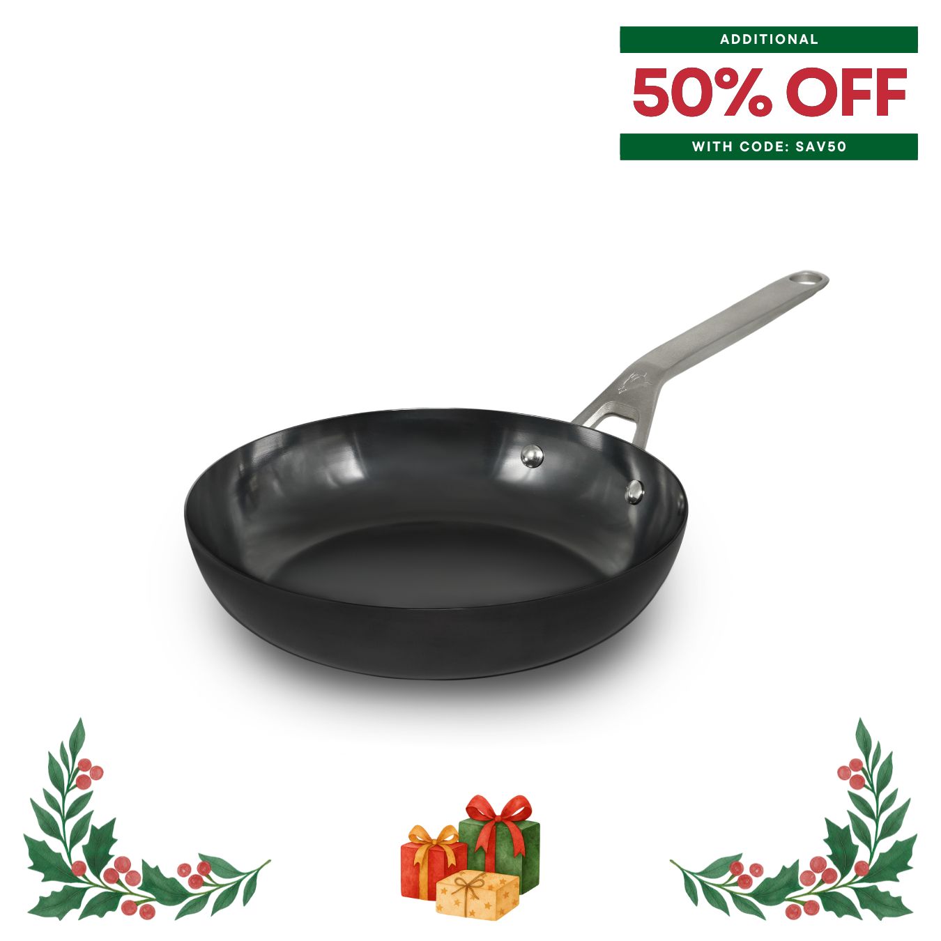 Saveur Selects NITRI-BLACK™ Carbon Steel Frying Pan - 25cm / 10"- Voyage Series