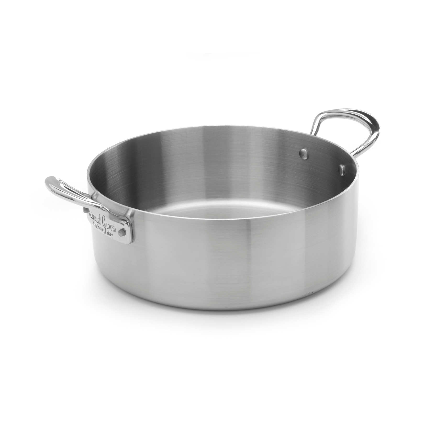 Samuel Groves Classic Stainless Steel Triply Sauté pan with Side Handles & Lid - 26cm