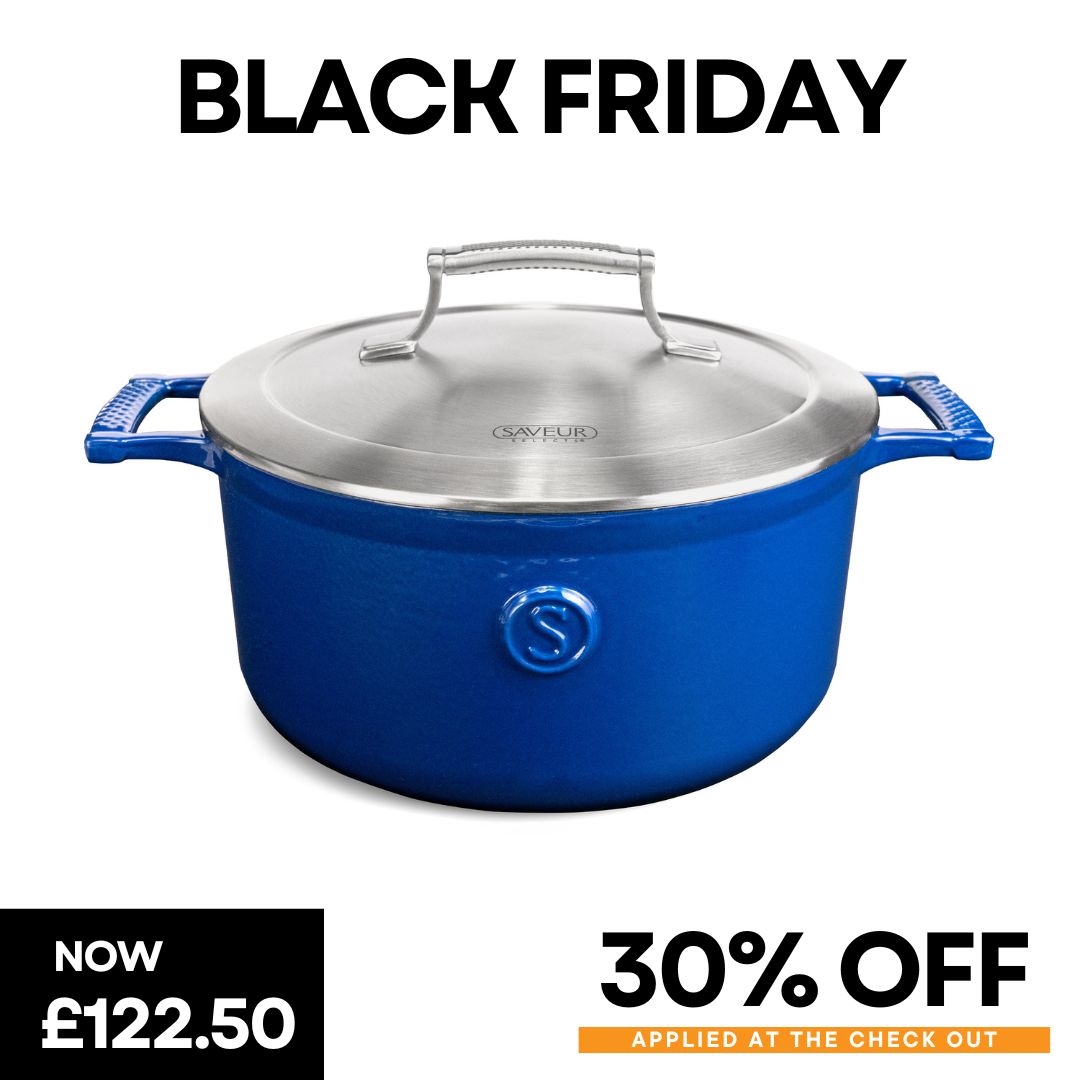 Saveur Selects Voyage Series Enamelled Cast Iron Casserole with Double Walled Insulating Lid - 25cm