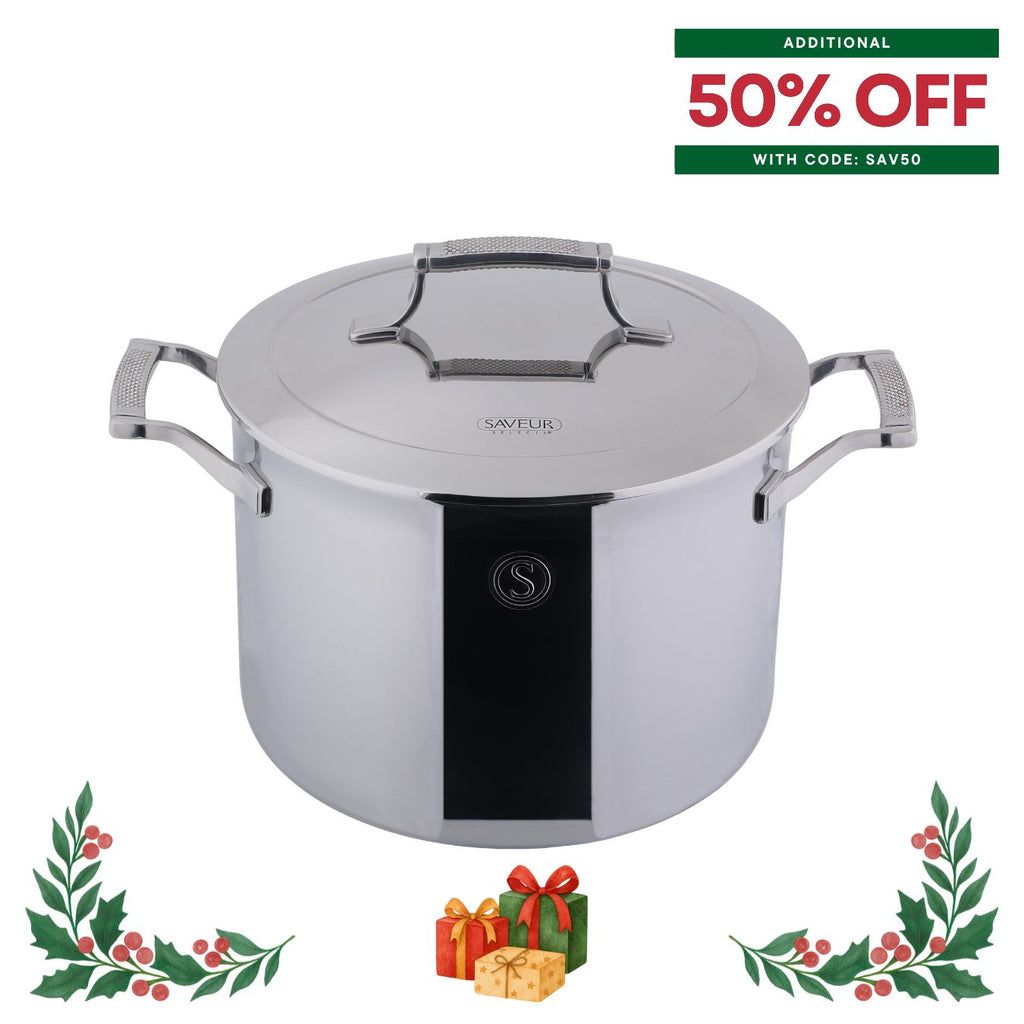 Saveur Selects Voyage Series Tri-ply 7.5L Stockpot with Double walled Insulating Lid - 25cm