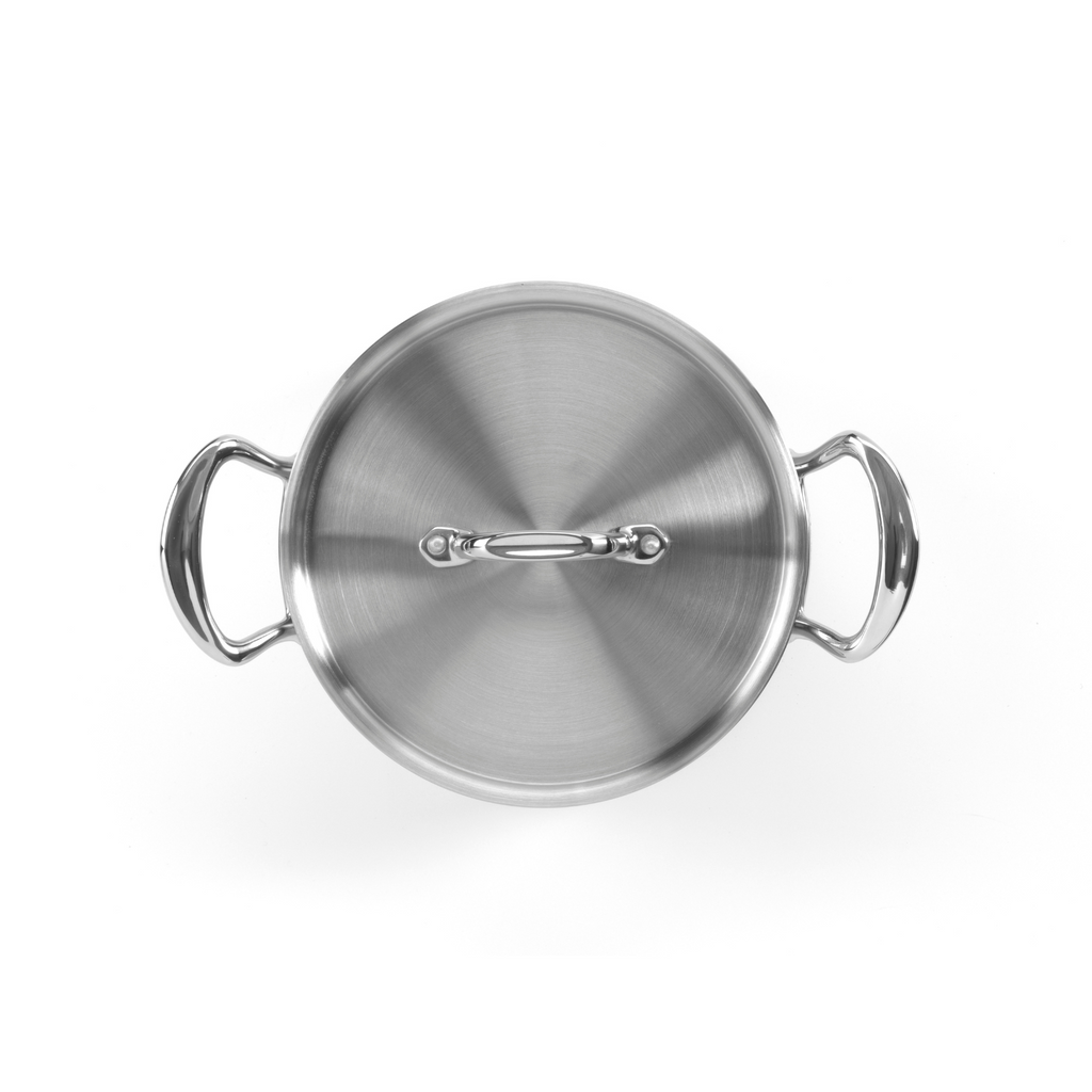 Samuel Groves Classic Stainless Steel Triply Sauté pan with Side Handles & Lid - 26cm