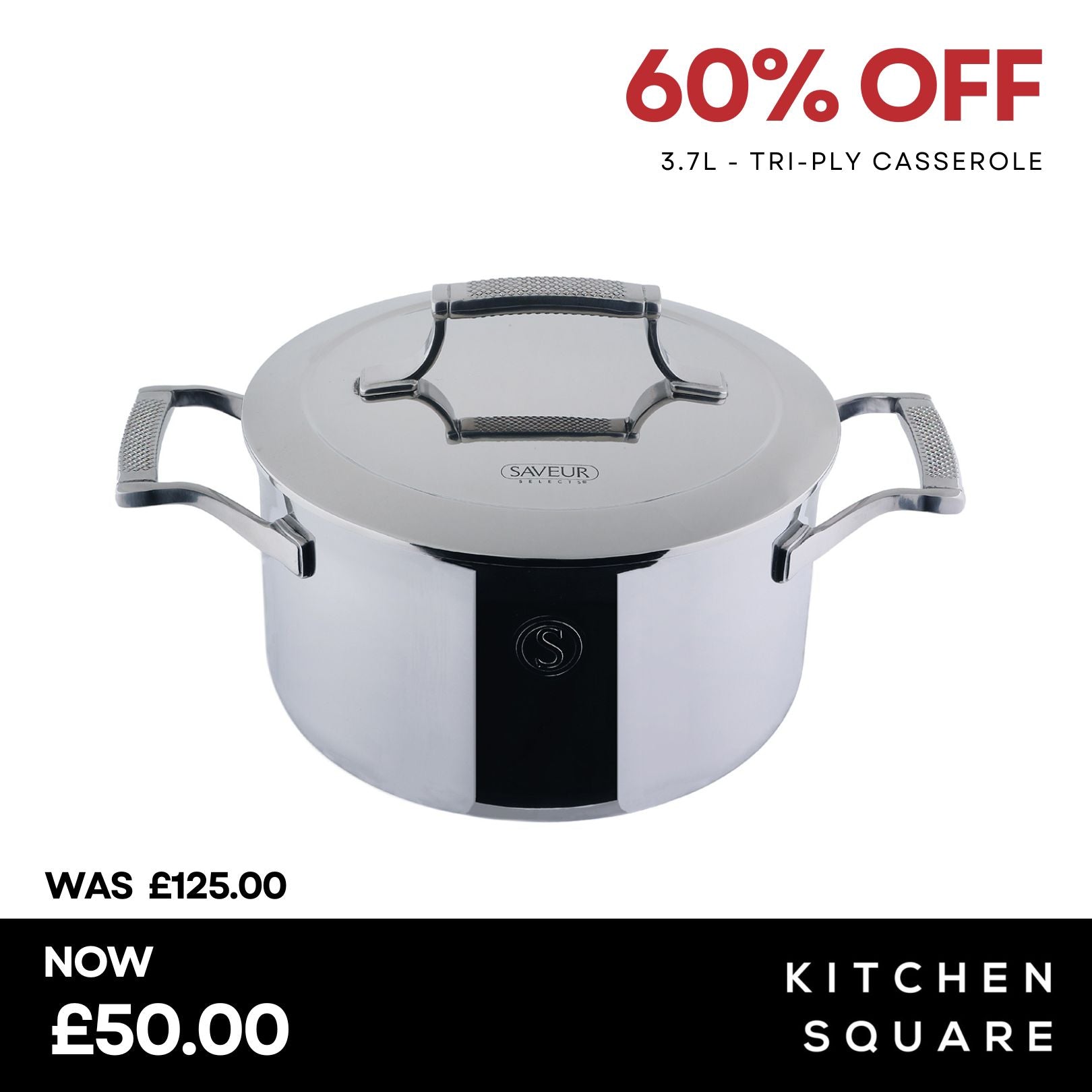 Saveur Selects Voyage Series Tri-ply 5.6L Stockpot with Double walled Insulating Lid - 25cm