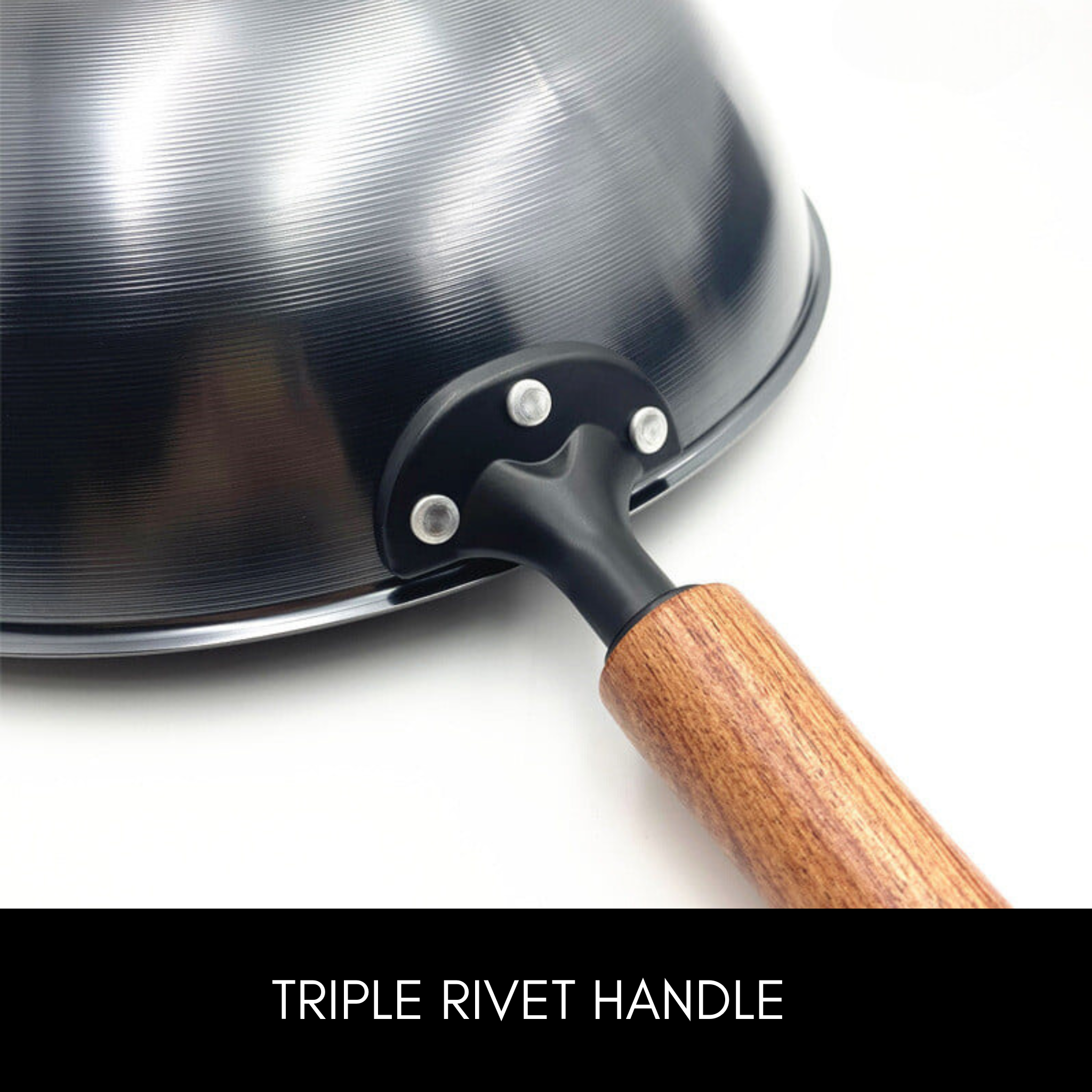 Minotedo NITRI-BLACK™ Carbon Steel WOK - 33cm