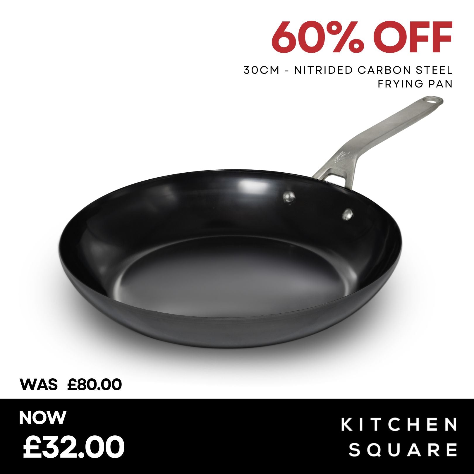 Saveur Selects NITRI-BLACK™ Carbon Steel Frying Pan - 30cm / 12" - Voyage Series