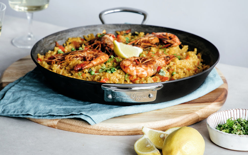 Samuel Groves Seasoned Carbon Steel 12” / 30cm Paella Pan