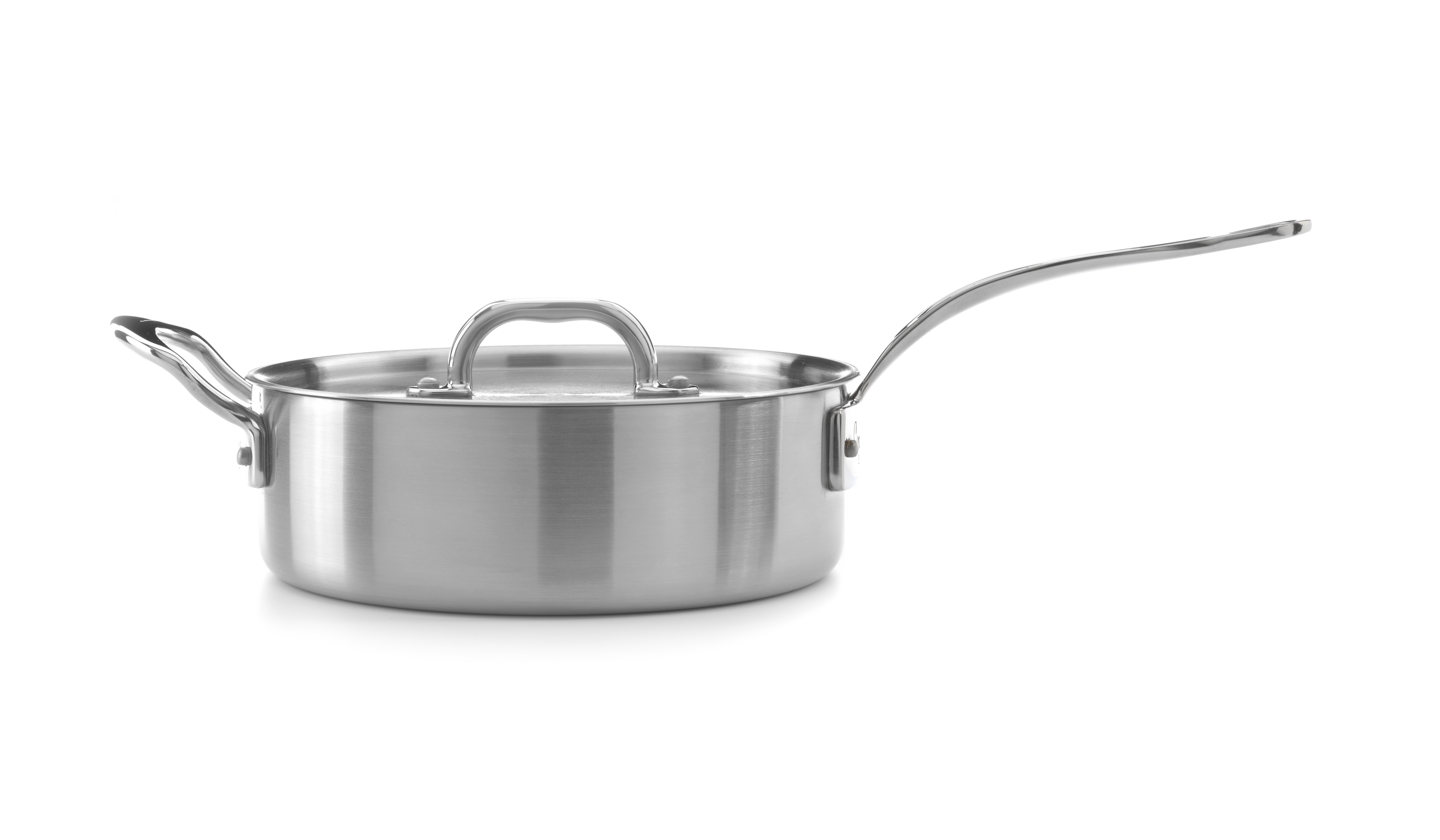 Samuel Groves Stainless Steel Triply Sauté Pan with Lid - 26cm