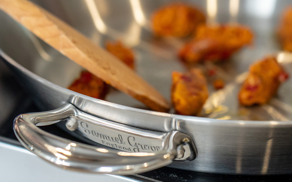 Samuel Groves Classic Stainless Steel Triply Paella Pan - 26cm