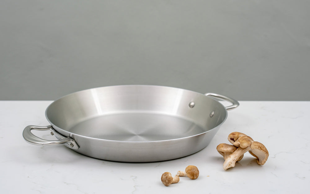 Samuel Groves Classic Stainless Steel Triply Paella Pan - 26cm