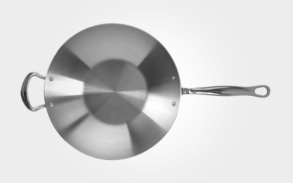 Samuel Groves Classic Stainless Steel Triply Dual Handle Wok - 40cm