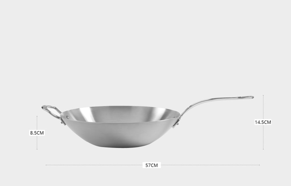 Samuel Groves Classic Stainless Steel Triply Dual Handle Wok - 40cm