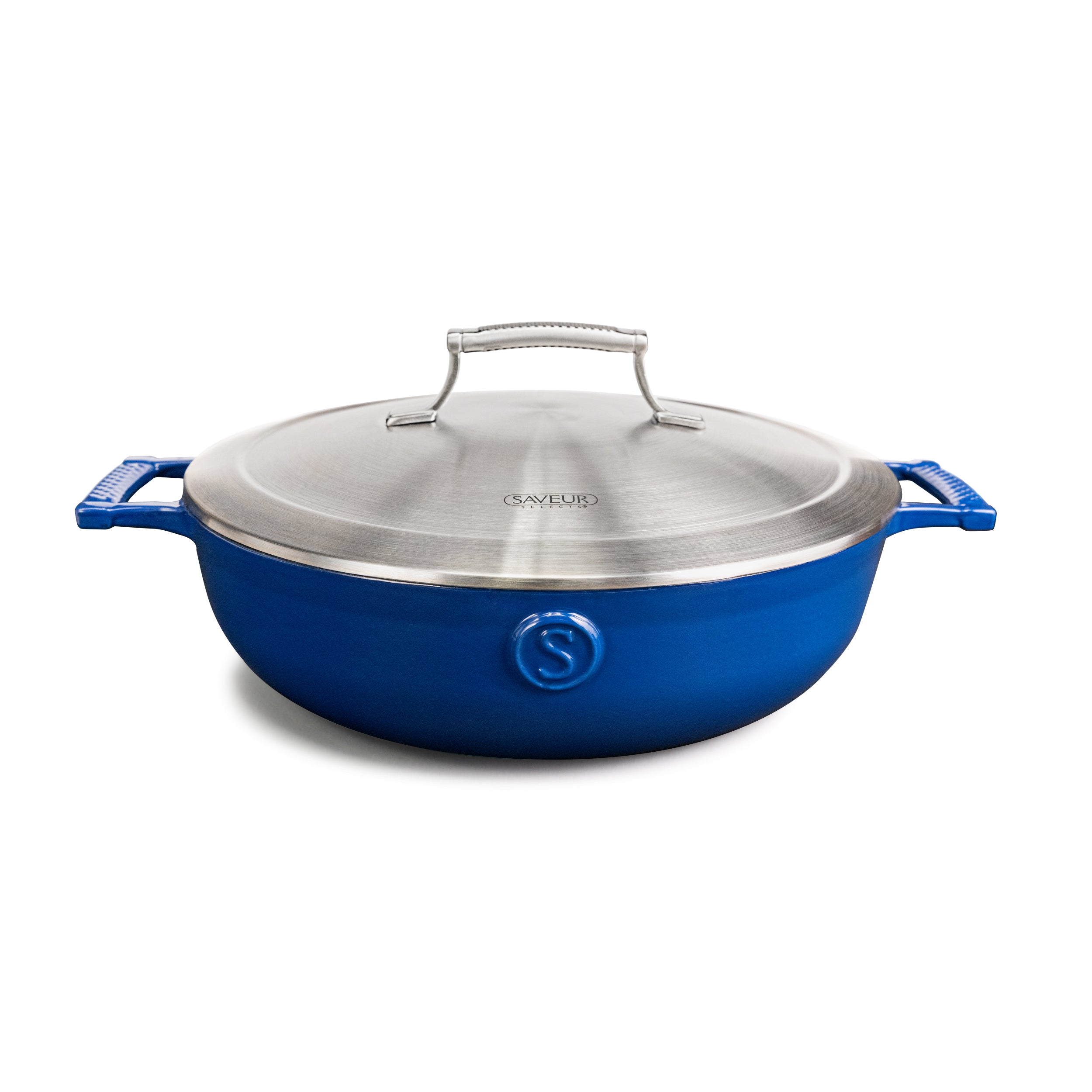 Saveur Selects Voyage Series Enamelled Cast Iron Braiser with Double Walled Insulating Lid - 30cm
