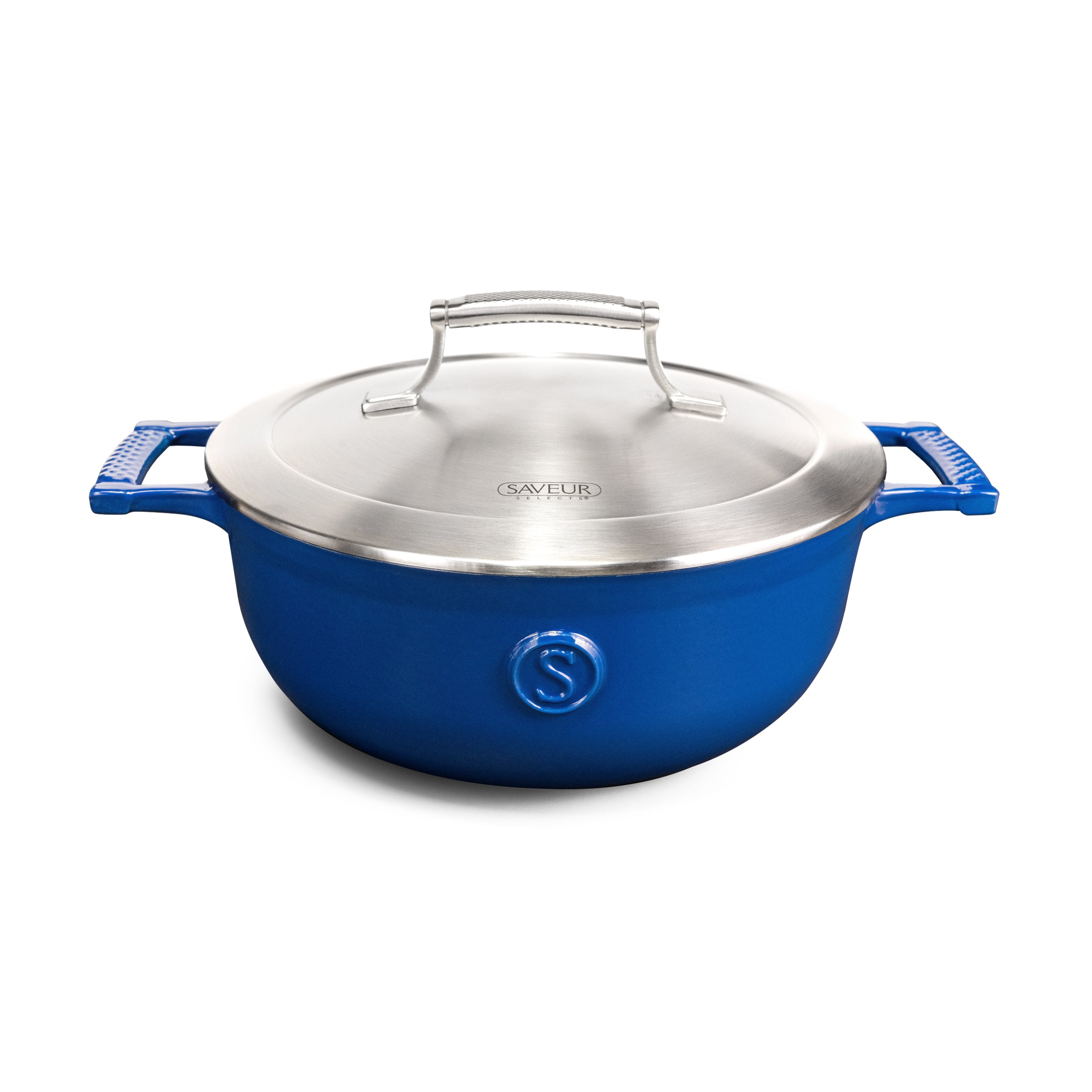 Saveur Selects Voyage Series Enamelled Cast Iron Saucier with Double Walled Insulating Lid - 25cm
