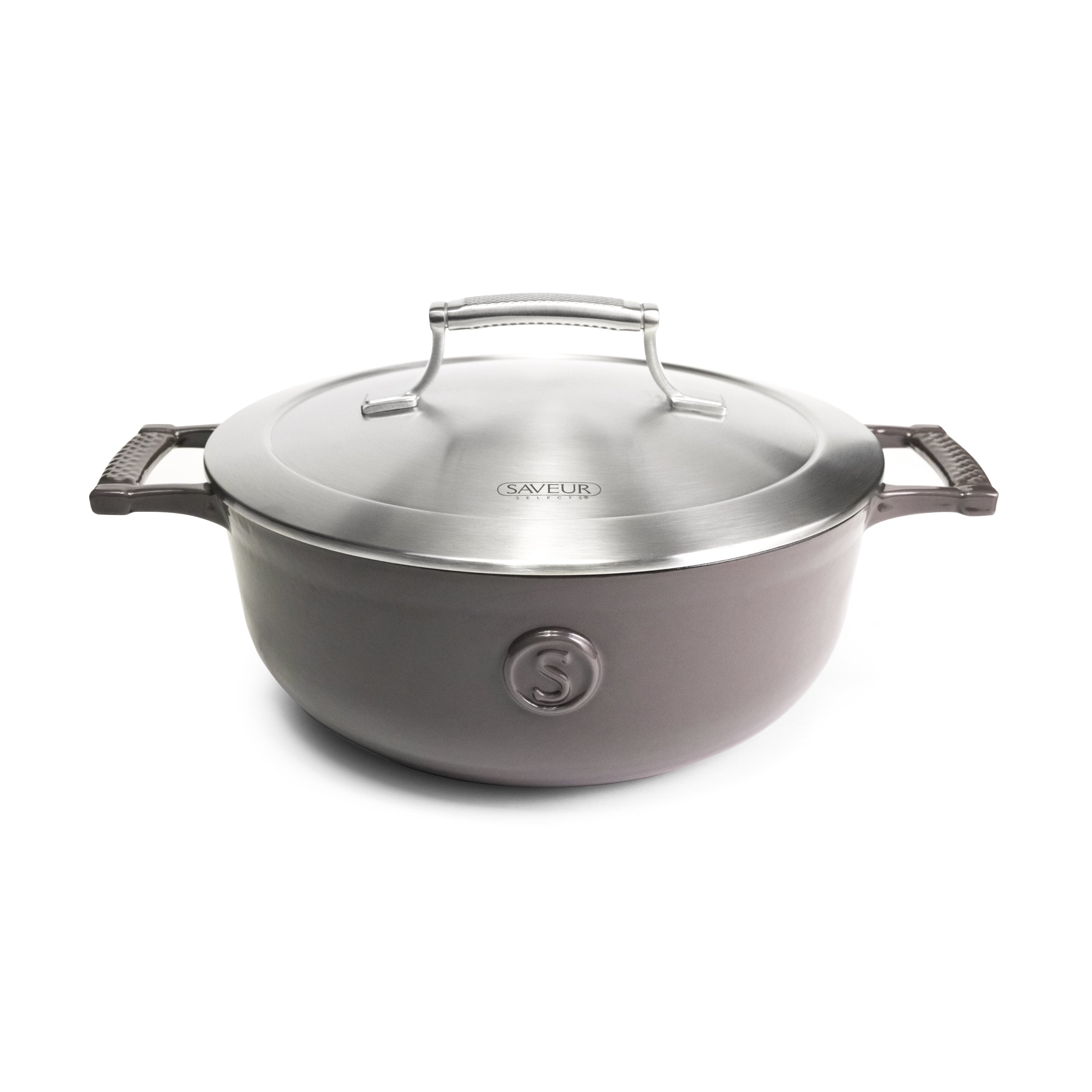 Saveur Selects Voyage Series Enamelled Cast Iron Saucier with Double Walled Insulating Lid - 25cm