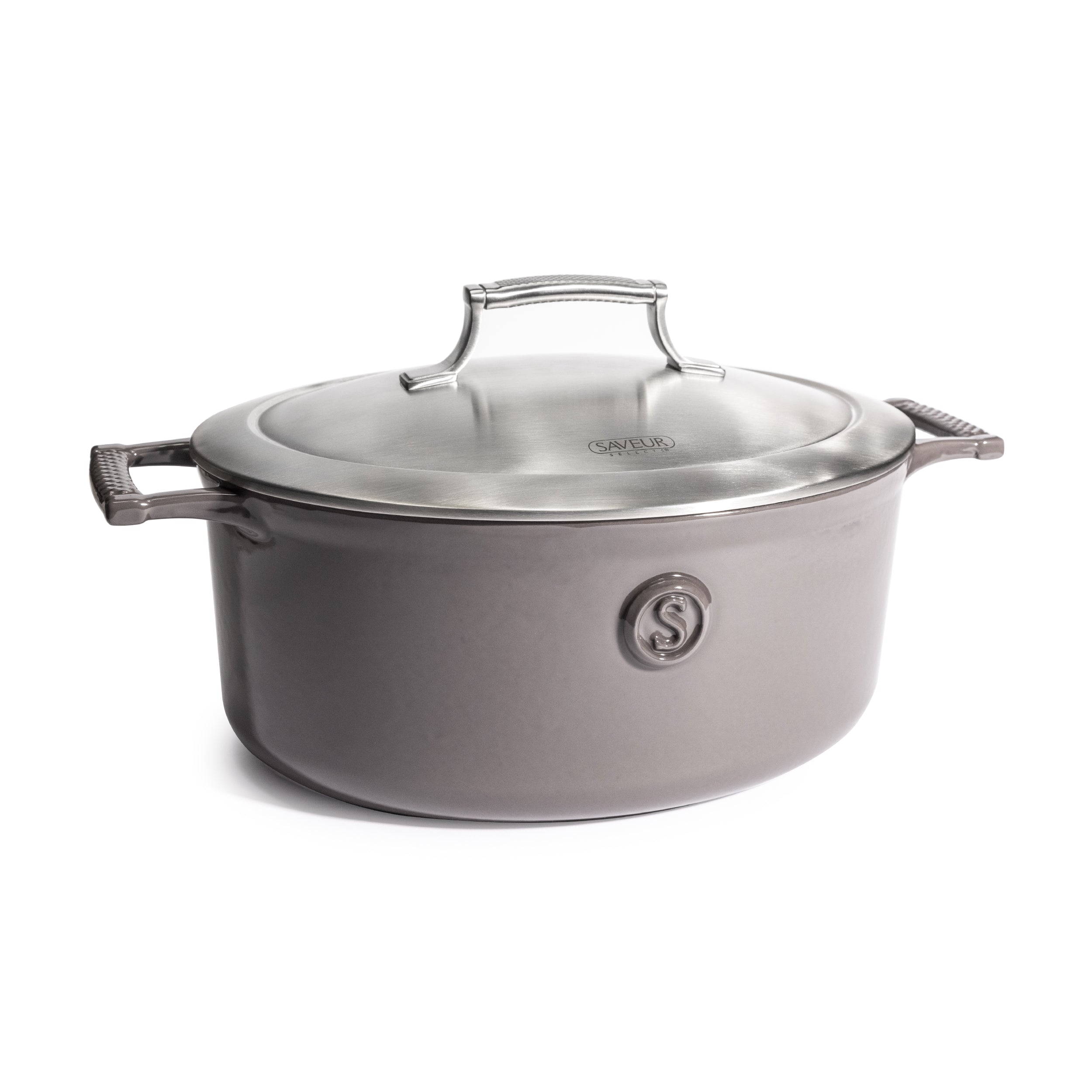 Saveur Selects Voyage Series Enamelled Cast Iron Oval Roaster with Double Walled Insulating Lid - 30cm