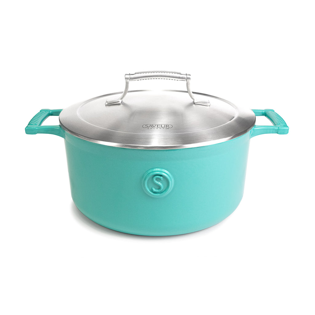 Saveur Selects Voyage Series Enamelled Cast Iron Casserole with Double Walled Insulating Lid - 25cm