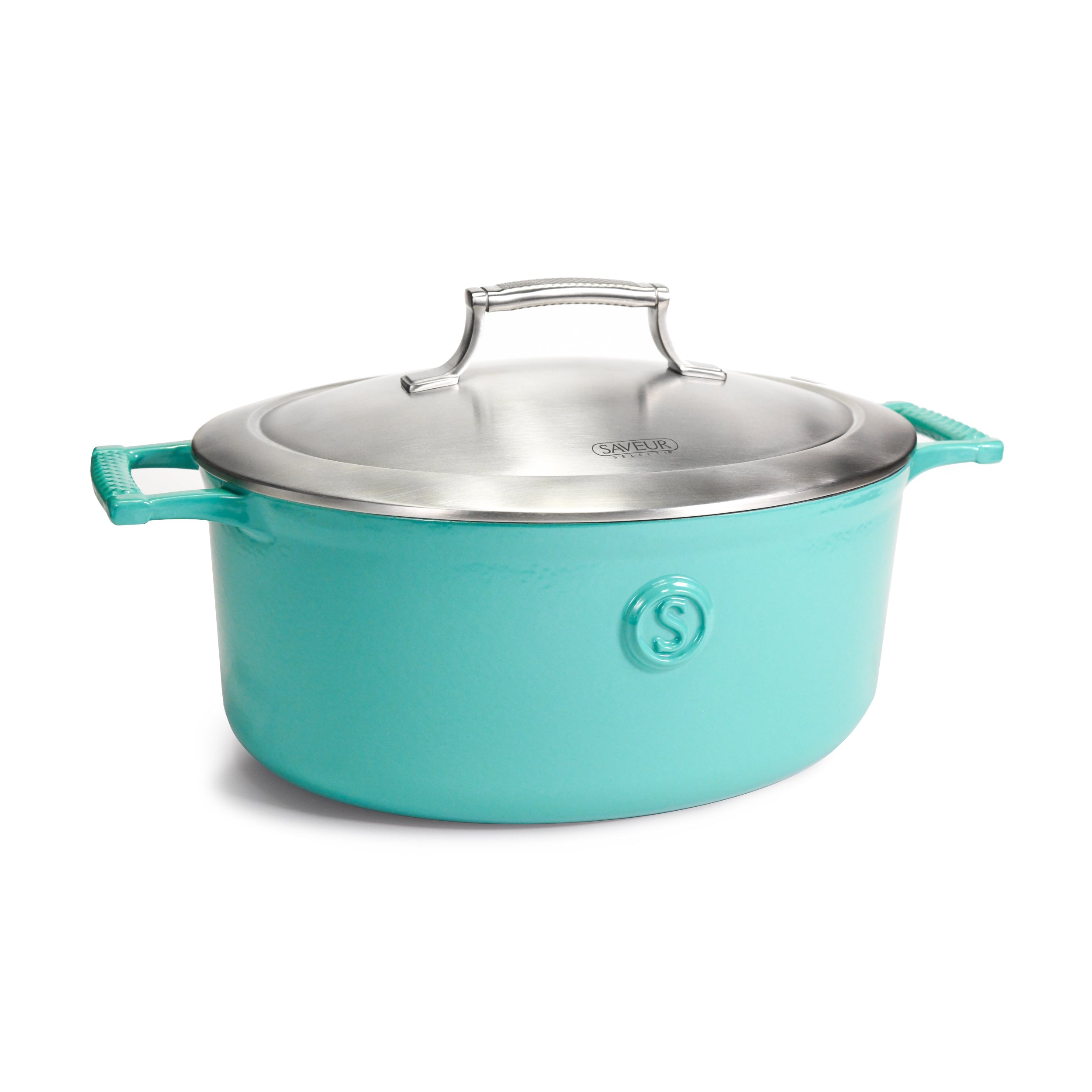 Saveur Selects Voyage Series Enamelled Cast Iron Oval Roaster with Double Walled Insulating Lid - 30cm