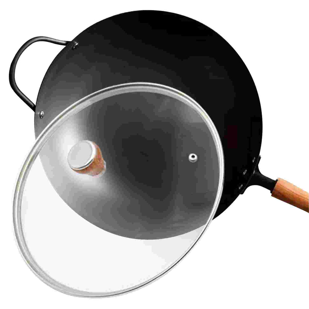 Minotedo NITRI-BLACK™ Carbon Steel WOK - 33cm
