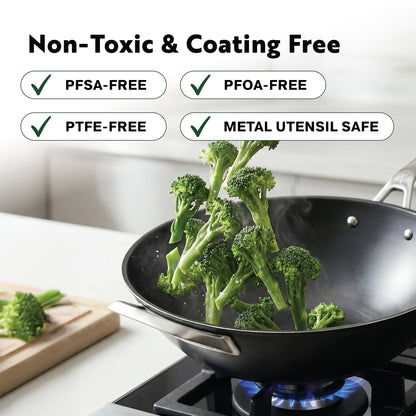 Procasa Pre-seasoned Tri-ply Carbon Steel WOK 35cm - PRE-ORDER