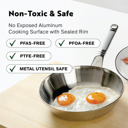PROCASA Tri-Ply Stainless Steel 10-inch Frying Pan