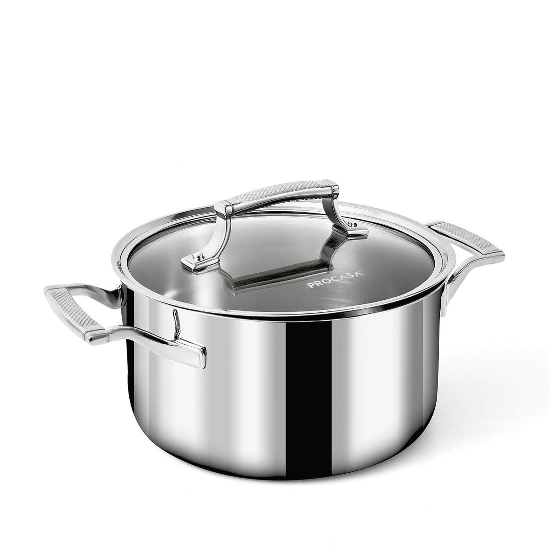 PROCASA 22cm Tri-Ply Stainless Steel Casserole with Glass lid (3.8L / 4Qt.)