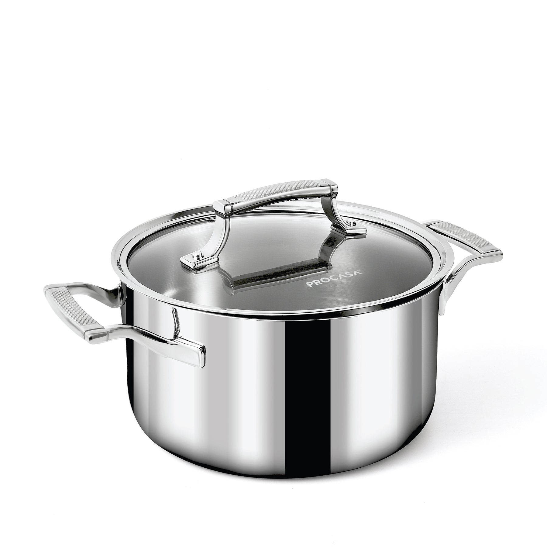 PROCASA Tri-Ply Stainless Steel  4-quart Casserole with Glass lid