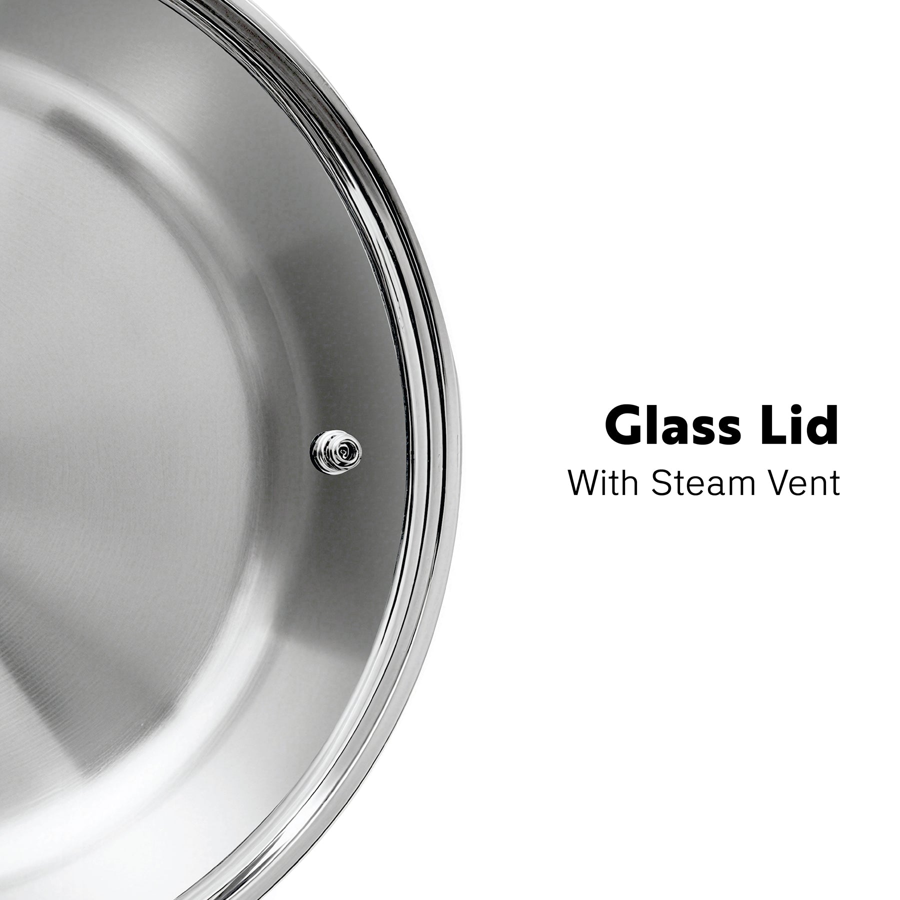 PROCASA Tri-Ply Stainless Steel  4-quart Casserole with Glass lid