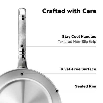 PROCASA Tri-Ply Stainless Steel 8-inch Frying Pan
