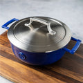 Saveur Selects Voyage Series Enamelled Cast Iron Saucier with Double Walled Insulating Lid - 25cm