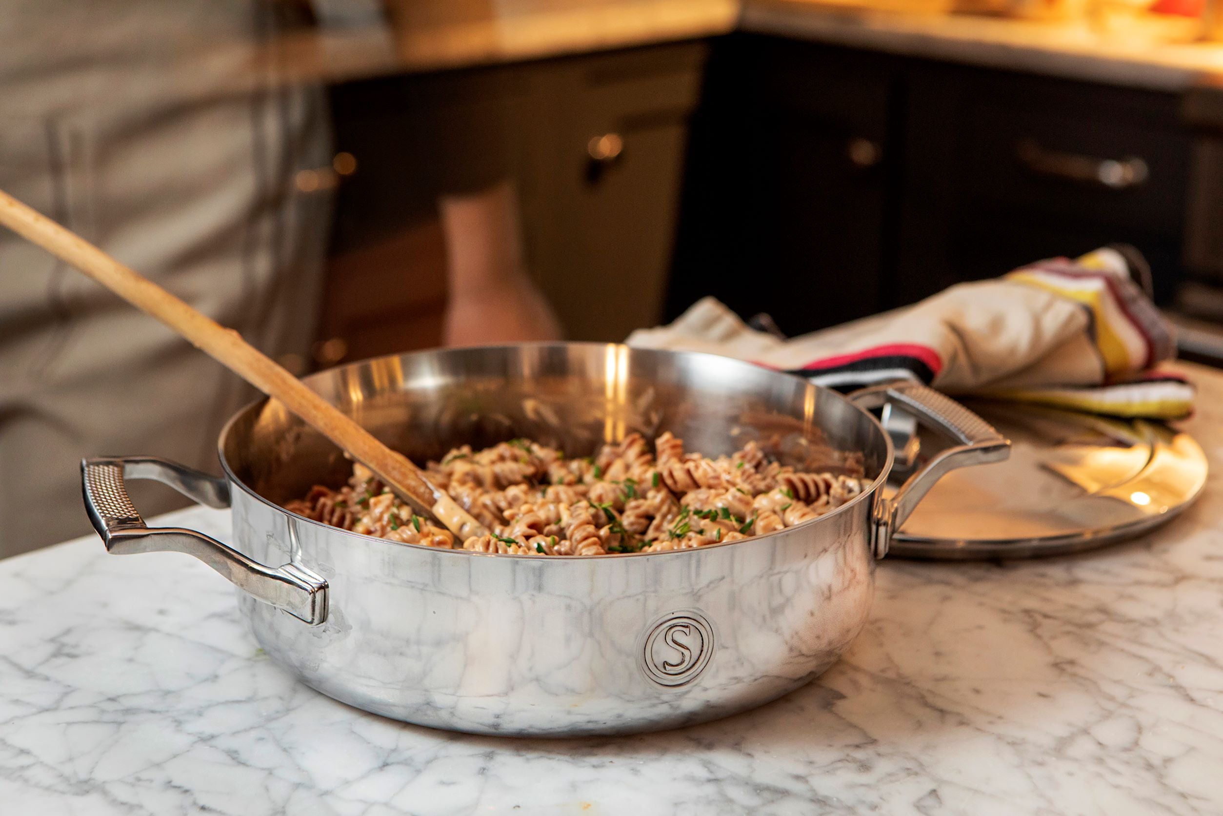 SAVEUR Selects Voyage Series Tri-Ply Stainless Steel Sauteuse with insulating Lid -  2 Sizes