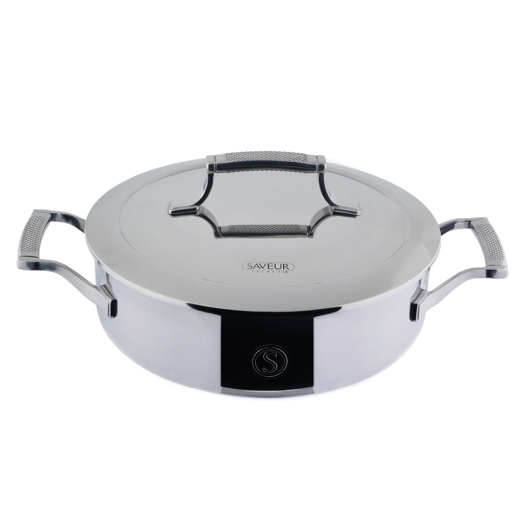 SAVEUR Selects Voyage Series Tri-Ply Stainless Steel Sauteuse with insulating Lid -  2 Sizes