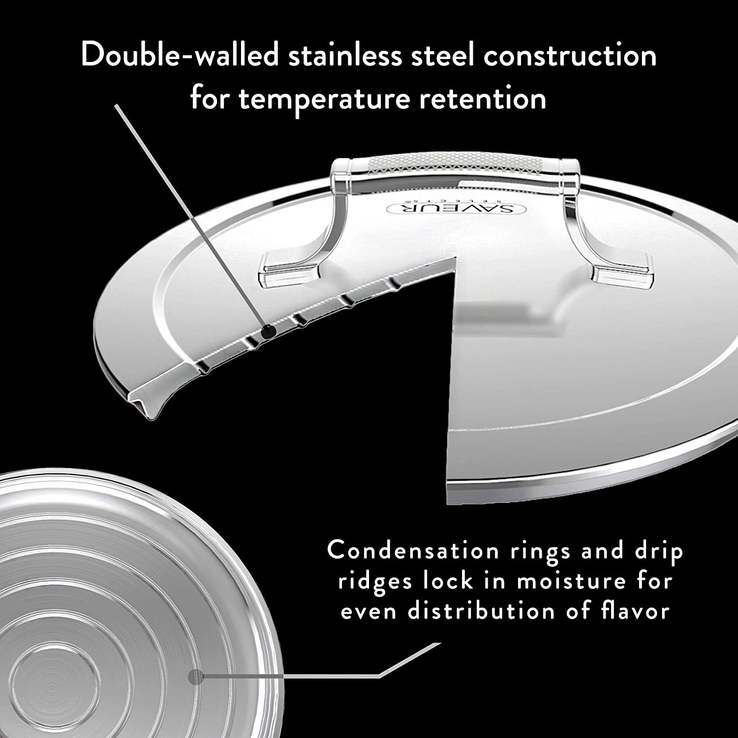 Saveur Selects Voyage Series Enamelled Cast Iron Saucier with Double Walled Insulating Lid - 25cm