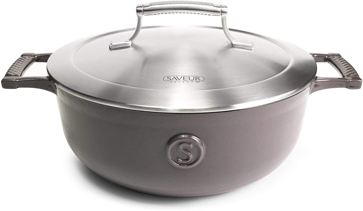 Saveur Selects Voyage Series Enamelled Cast Iron Saucier with Double Walled Insulating Lid - 25cm