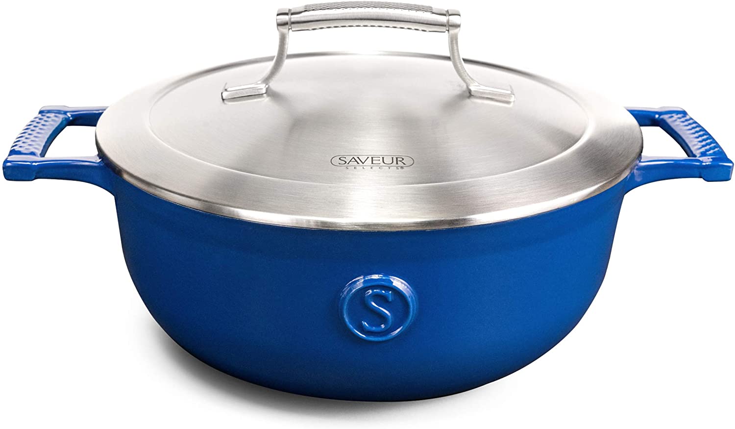 Saveur Selects Voyage Series Enamelled Cast Iron Saucier with Double Walled Insulating Lid - 25cm